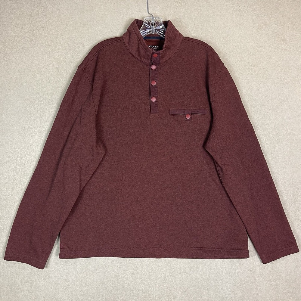 UNTUCKit Pullover Mens XXL Brick Red Parkson Snap Fleece Chest‎ Pocket Regular